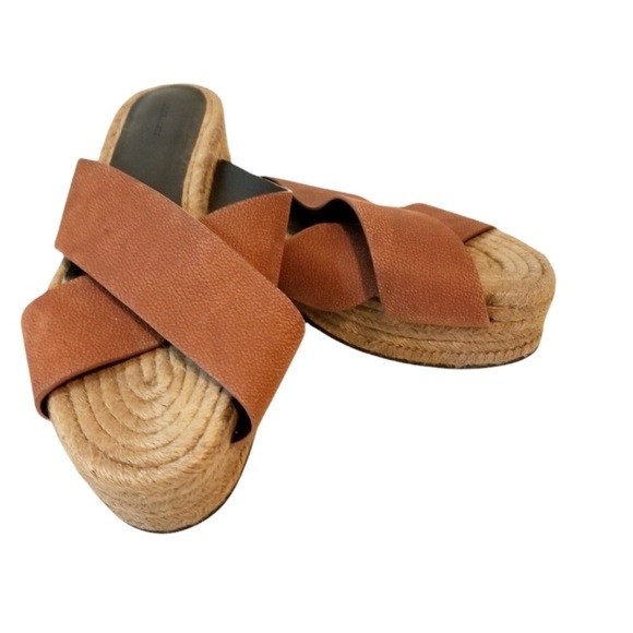 ALL SAINTS | Harlem Leather Platform Espadrille Sandals Size 39 - Picture 4 of 11